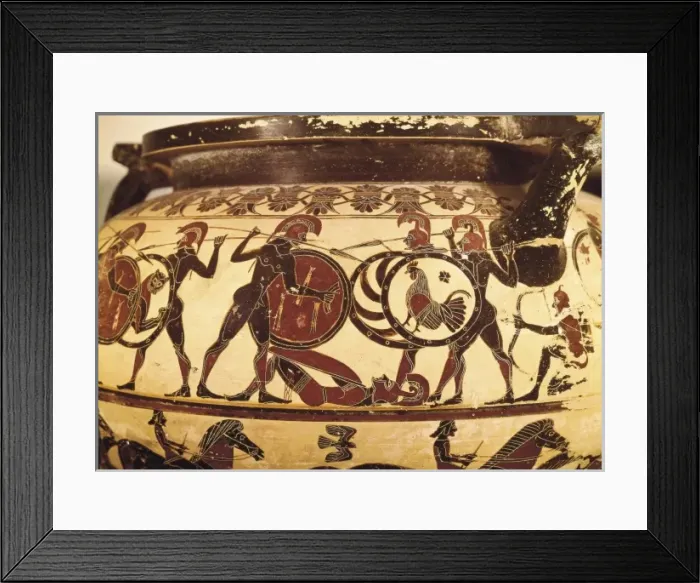 Framed Print : Corinthian Krater with a battle scene. 6th c Framed Print : Corinthian Krater with a battle scene. 6th c