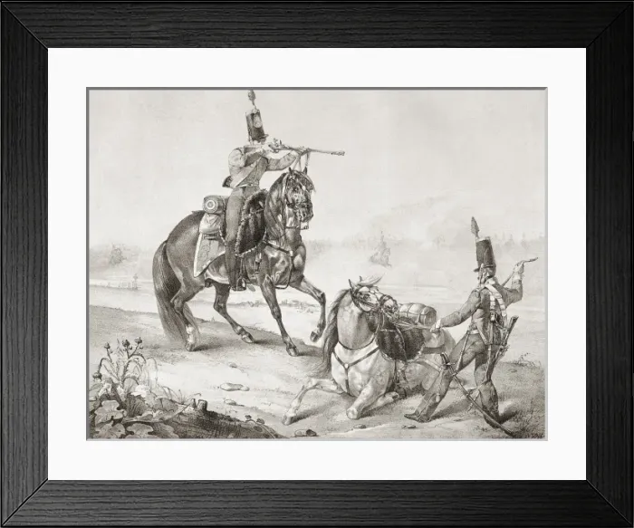 Framed Print : Spain (19th c. ). Light Cavalry. Litography. SPAIN Framed Print : Spain (19th c. ). Light Cavalry. Litography. SPAIN