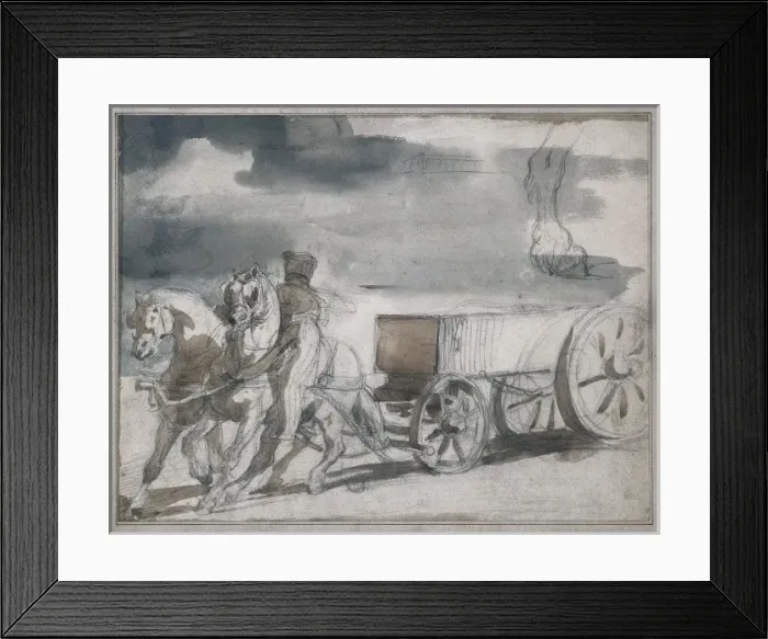 Framed Print : GɒICAULT, Th鯤ore (1791-1824). Munition Cart Framed Print : GɒICAULT, Th鯤ore (1791-1824). Munition Cart