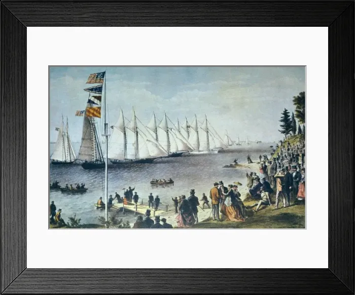 Framed Print : New York Yacht Club regatta. Edition of 1868 Framed Print : New York Yacht Club regatta. Edition of 1868