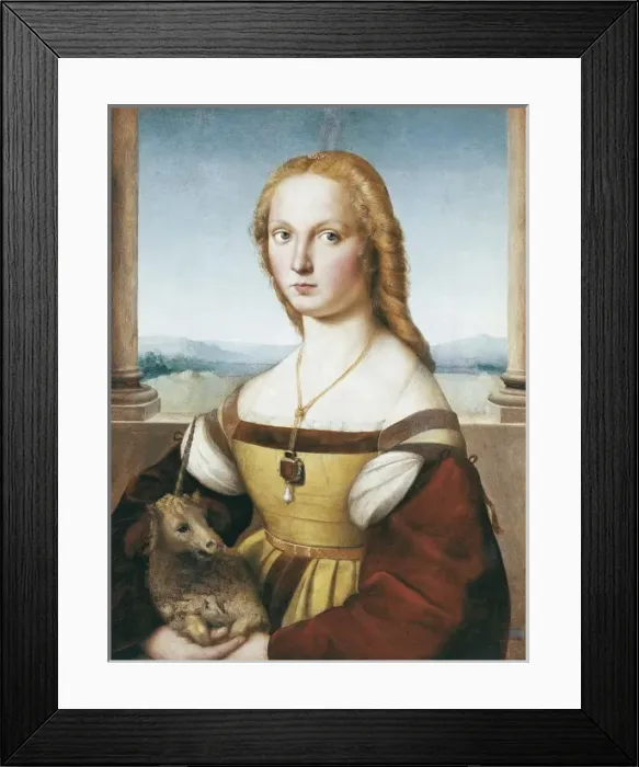Framed Print : Raphael (1483-1520). Woman with an Unicorn. 1505 Framed Print : Raphael (1483-1520). Woman with an Unicorn. 1505