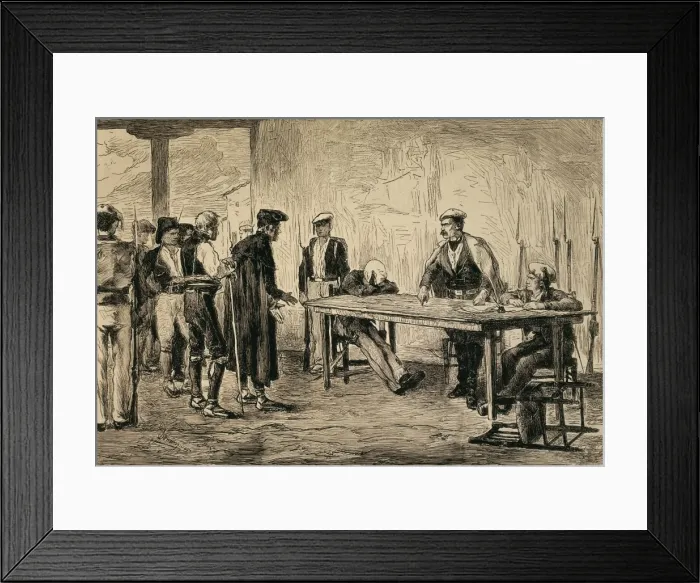Framed Print : Spain. Carlist Wars. Catalonia. Carlist squad Framed Print : Spain. Carlist Wars. Catalonia. Carlist squad
