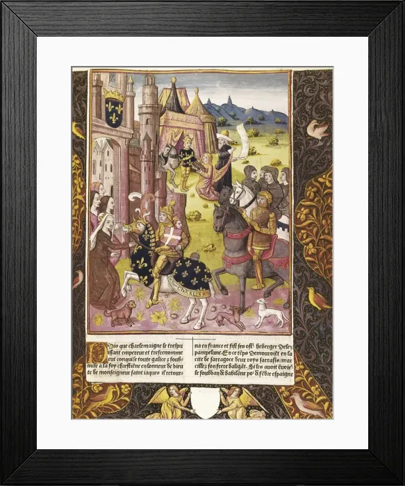 Framed Print : Allegory of Charlemagnes reign. Illustration Framed Print : Allegory of Charlemagnes reign. Illustration