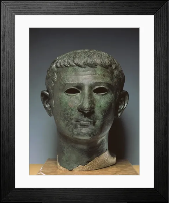 Framed Print : Bust of Tiberius. 1st c. Roman art. Sculpture Framed Print : Bust of Tiberius. 1st c. Roman art. Sculpture