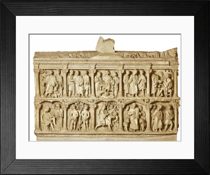 Framed Print : Sarcophagus of Giunio Basso. 359. Scenes from Framed Print : Sarcophagus of Giunio Basso. 359. Scenes from