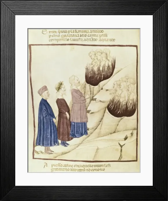 Framed Print : The Divine Comedy. s. XIV. The Purgatory. Dante Framed Print : The Divine Comedy. s. XIV. The Purgatory. Dante