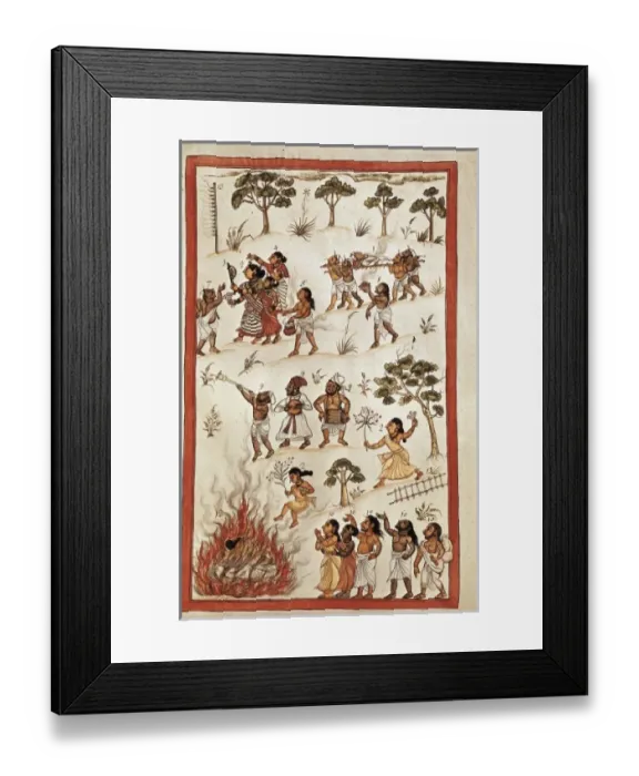 Framed Print : Book of the Moghul. Ms. 8300. 17th c. Hindu funeral Framed Print : Book of the Moghul. Ms. 8300. 17th c. Hindu funeral