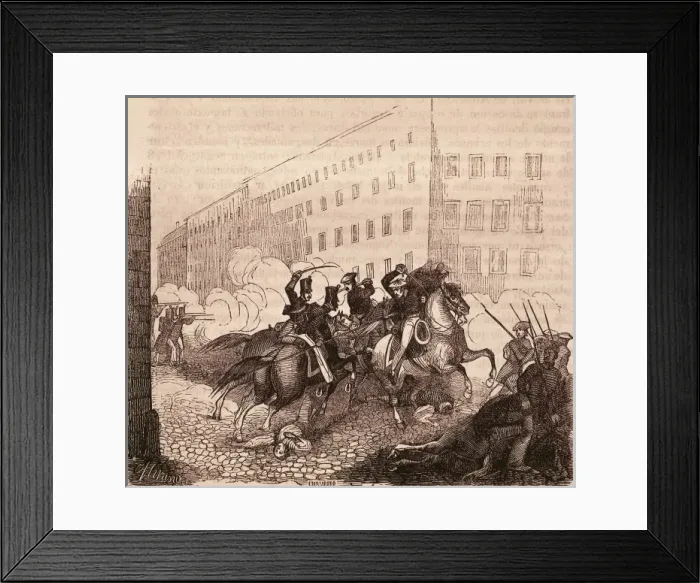 Framed Print : Spain. First Carlist War. Action of Cabrera in Framed Print : Spain. First Carlist War. Action of Cabrera in
