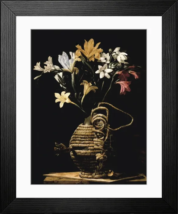 Framed Print : CAGNACCI, Guido (1601-1681). Flowers in a Flask Framed Print : CAGNACCI, Guido (1601-1681). Flowers in a Flask