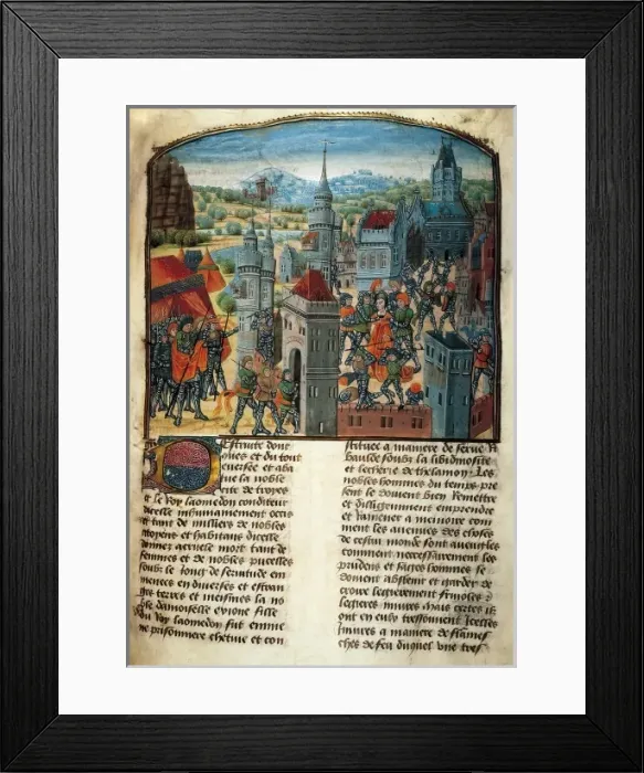 Framed Print : History of Troy. Heracles takes Troy and captures Framed Print : History of Troy. Heracles takes Troy and captures