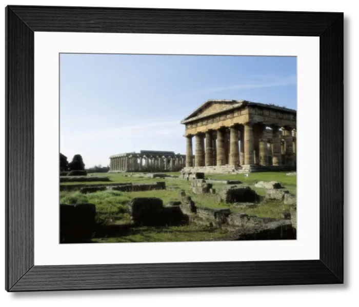 Framed Print : ITALY. CAMPANIA. SALERNO. Paestum. Ruins of Framed Print : ITALY. CAMPANIA. SALERNO. Paestum. Ruins of
