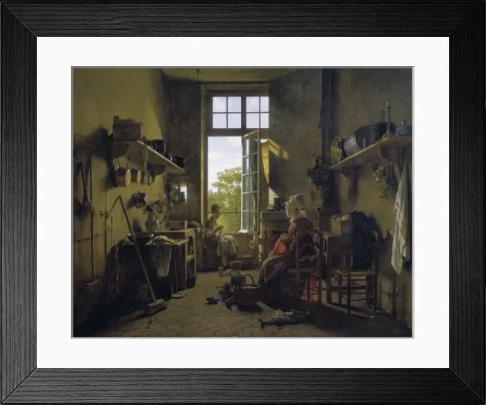 Framed Print : DRLING, Martin (1752-1817). Interior of a kitchen Framed Print : DRLING, Martin (1752-1817). Interior of a kitchen