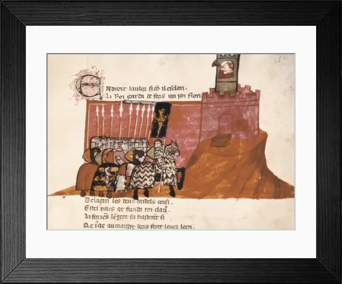 Framed Print : The return of the calvary to the castle. Illustration Framed Print : The return of the calvary to the castle. Illustration
