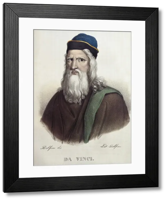 Framed Print : LEONARDO DA VINCI (1452-1519). Engraving Framed Print : LEONARDO DA VINCI (1452-1519). Engraving