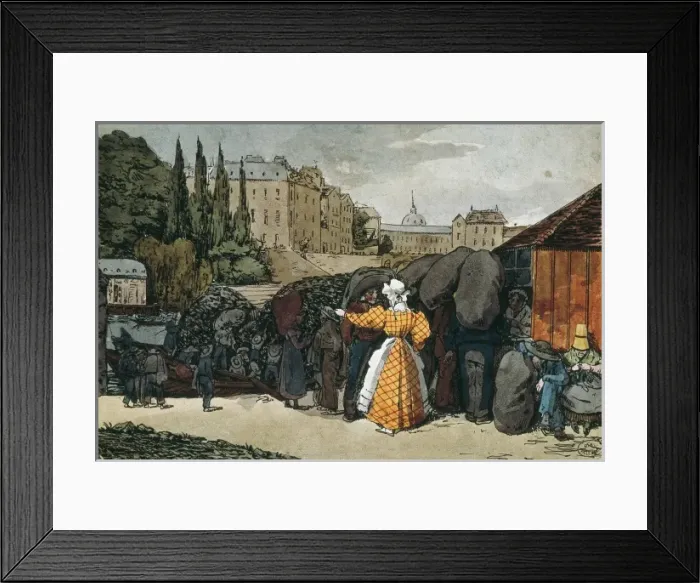 Framed Print : BELAURE (19th century). Coalmen. s. XIX. Engraving Framed Print : BELAURE (19th century). Coalmen. s. XIX. Engraving