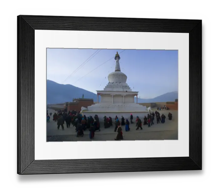 Framed Print : CHINA. Xiahe. Monastery of Labrang. The Silk Framed Print : CHINA. Xiahe. Monastery of Labrang. The Silk