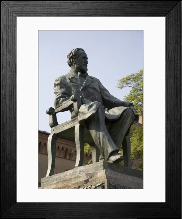 Framed Print : ITALY. Busseto. Statue of Giuseppe Verdi. Sculpture Framed Print : ITALY. Busseto. Statue of Giuseppe Verdi. Sculpture