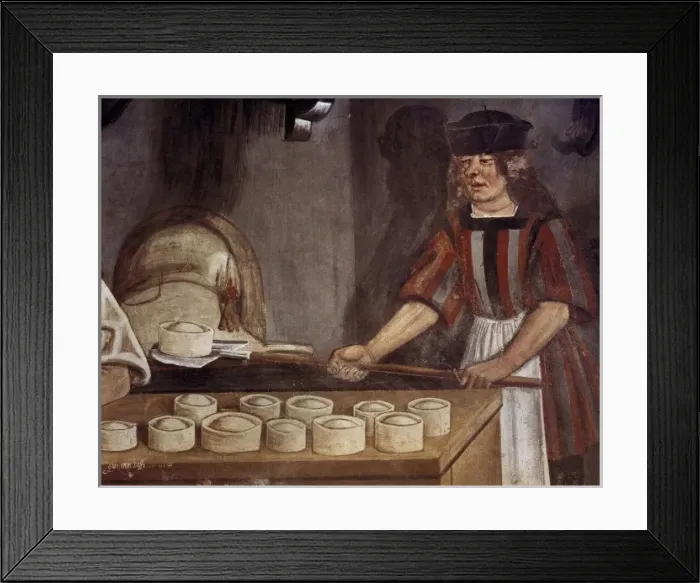 Framed Print : Baker. 15th century. Fresco. ITALY. Issogne Framed Print : Baker. 15th century. Fresco. ITALY. Issogne