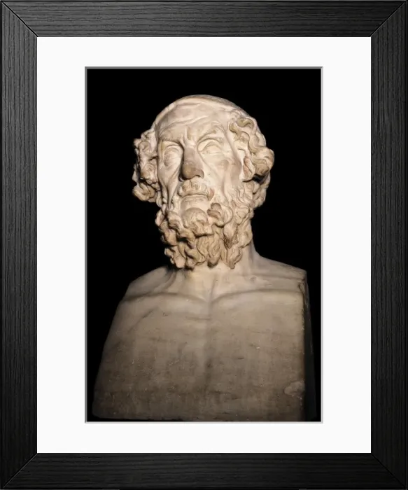 Framed Print : Marble portrait bust of Homer. 1st-2nd c. Roman Framed Print : Marble portrait bust of Homer. 1st-2nd c. Roman