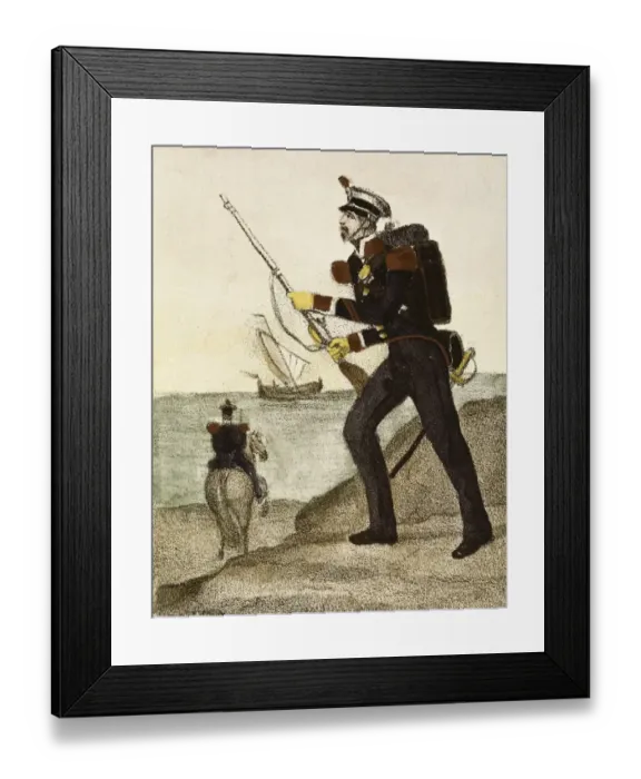 Framed Print : Spain (1833). Carabiniers of coasts and borders Framed Print : Spain (1833). Carabiniers of coasts and borders