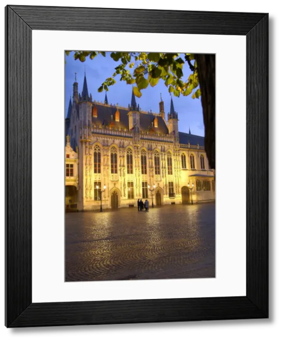 Framed Print : BELGIUM. Bruges. Burg Square. City hall Framed Print : BELGIUM. Bruges. Burg Square. City hall