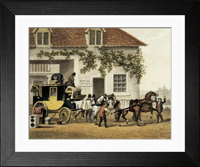Framed Print : Stagecoach (19th c. ). Engraving Framed Print : Stagecoach (19th c. ). Engraving