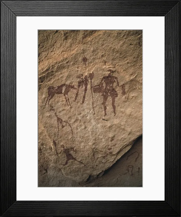 Framed Print : LIBYA. Tadrart Acacus. Representation of a hunting Framed Print : LIBYA. Tadrart Acacus. Representation of a hunting