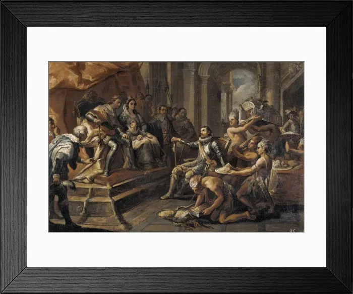 Framed Print : CRUA, Andr鳠(18th c. -19th c. ). Columbus before Framed Print : CRUA, Andr鳠(18th c. -19th c. ). Columbus before
