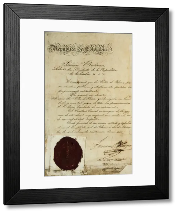 Framed Print : Independence of Colombia. Elevation act to Framed Print : Independence of Colombia. Elevation act to