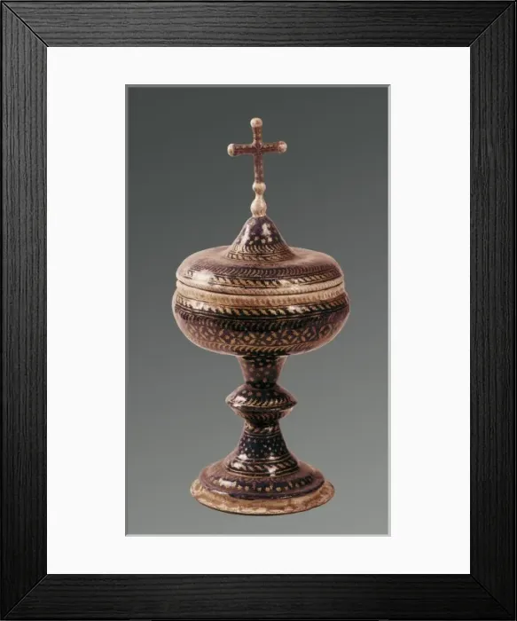 Framed Print : Venetian chalice of enameled copper. Renaissance Framed Print : Venetian chalice of enameled copper. Renaissance