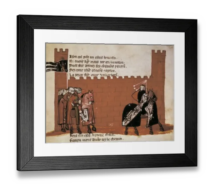 Framed Print : The calvary leaving the castle. Illustration Framed Print : The calvary leaving the castle. Illustration