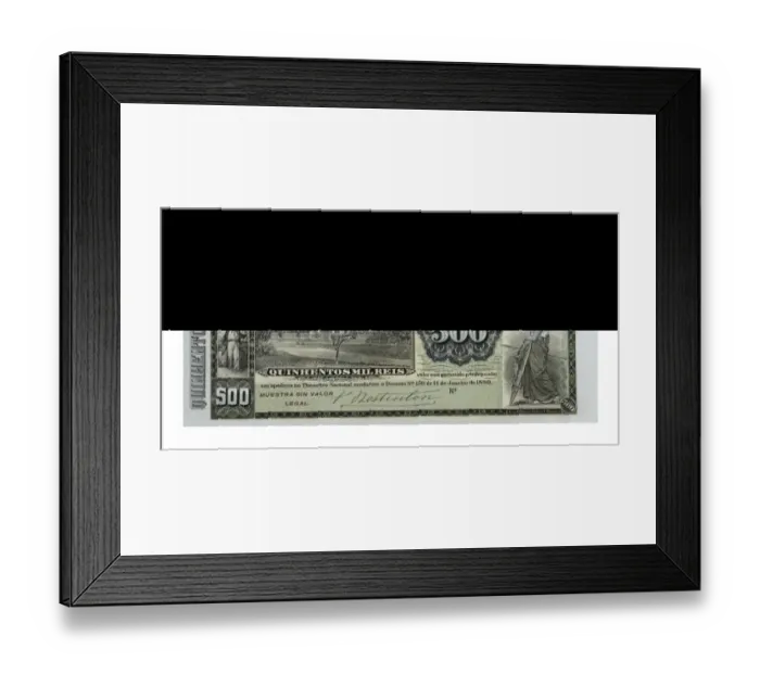 Framed Print : Brazilian bill (1889). Coin Framed Print : Brazilian bill (1889). Coin