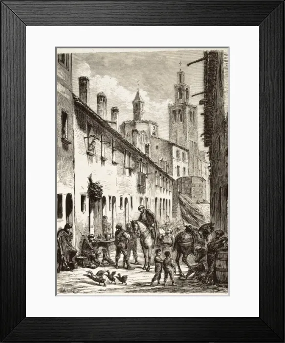 Framed Print : Spain. Second Carlist War. Carlist squad under Framed Print : Spain. Second Carlist War. Carlist squad under
