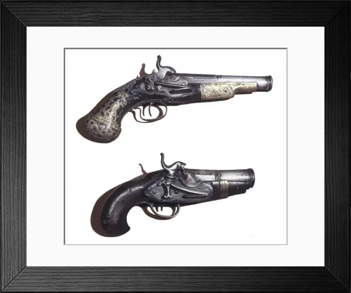 Framed Print : Pecussion cap gun (mid. 19th c. ). SPAIN. Ripoll Framed Print : Pecussion cap gun (mid. 19th c. ). SPAIN. Ripoll