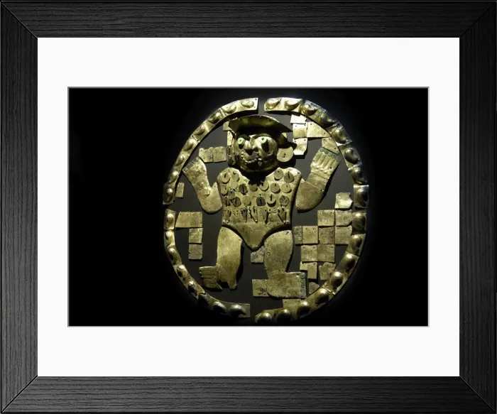 Framed Print : Copper circular standard depicting the enigmatic Framed Print : Copper circular standard depicting the enigmatic