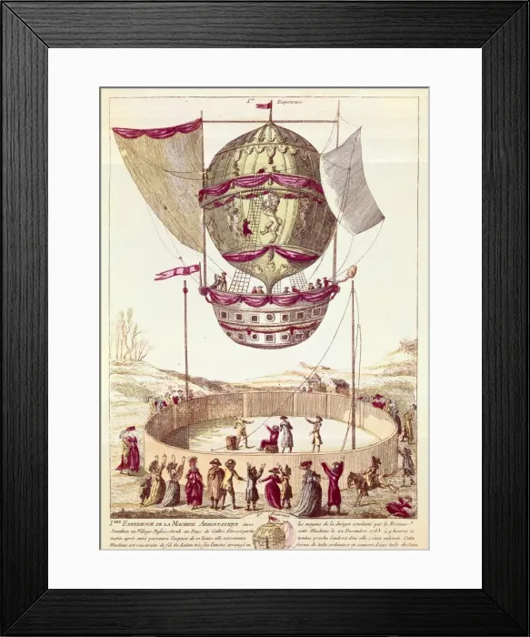 Framed Print : First flight of a hot-air balloon on 22th December Framed Print : First flight of a hot-air balloon on 22th December