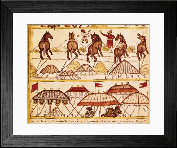 Framed Print : Book of the Moghul. Ms. 8300. 17th c. Horse market Framed Print : Book of the Moghul. Ms. 8300. 17th c. Horse market