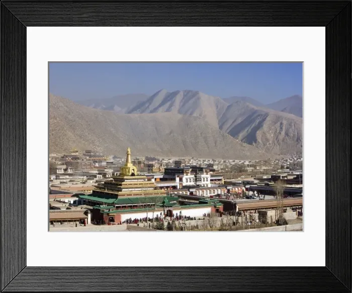 Framed Print : CHINA. Xiahe. Monastery of Labrang. The Silk Framed Print : CHINA. Xiahe. Monastery of Labrang. The Silk