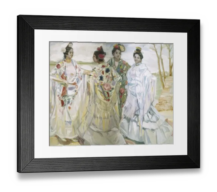 Framed Print : ITURRINO, Francisco (1864-1924). Women with shawls Framed Print : ITURRINO, Francisco (1864-1924). Women with shawls