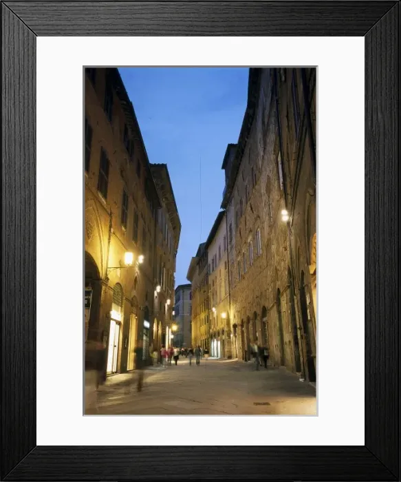 Framed Print : ITALY. Siena. Streets of the city center at sunset Framed Print : ITALY. Siena. Streets of the city center at sunset