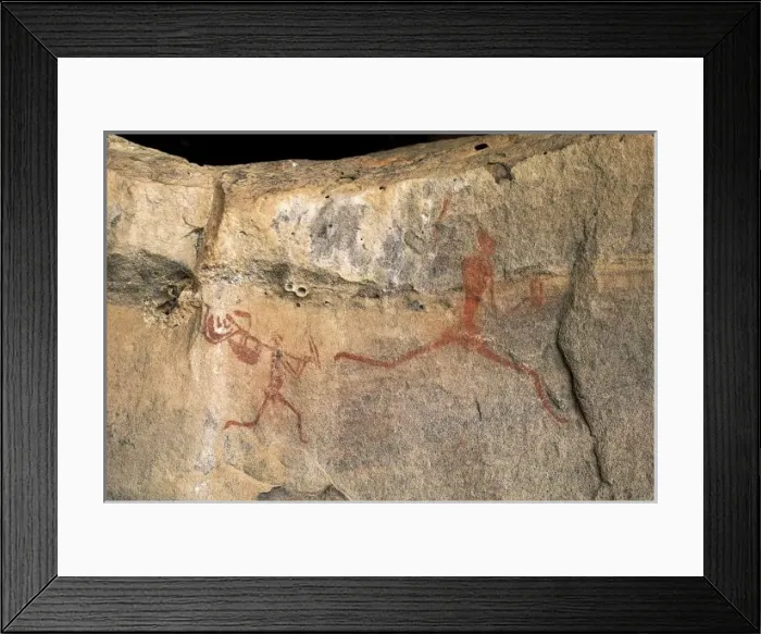 Framed Print : LIBYA. Tadrart Acacus. Hunting scene (12. 000-8000