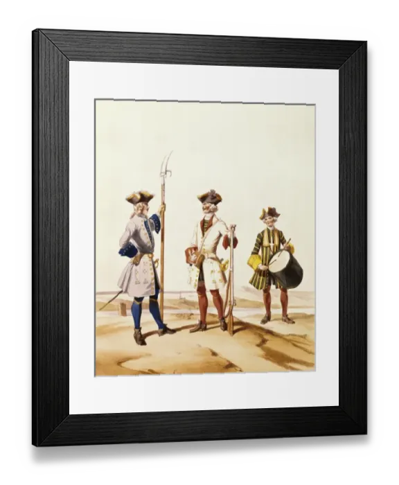 Framed Print : French infantry soldiers (18th c. ). Litography Framed Print : French infantry soldiers (18th c. ). Litography