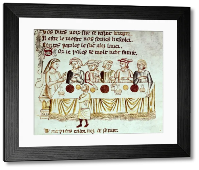 Framed Print : Banquet scene. Illustration of the epic poem Framed Print : Banquet scene. Illustration of the epic poem
