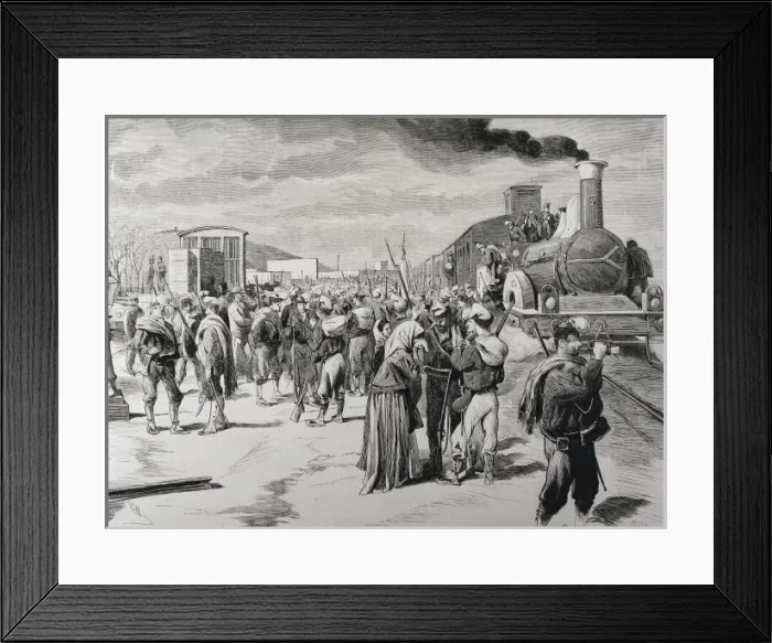 Framed Print : Spain. Third Carlist War. Departure of a free Framed Print : Spain. Third Carlist War. Departure of a free