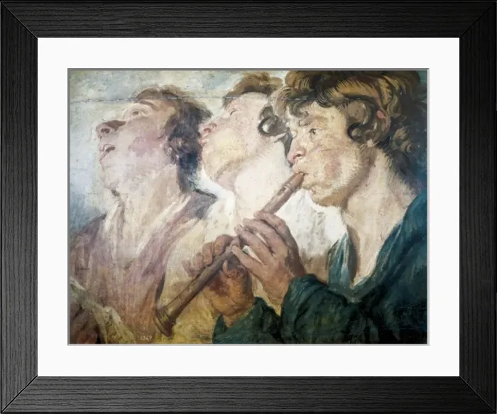 Framed Print : JORDAENS, Jacob (1593-1678). Three Street Musicians Framed Print : JORDAENS, Jacob (1593-1678). Three Street Musicians