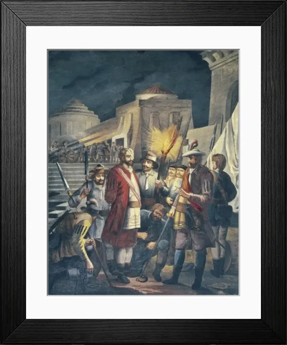 Framed Print : America (16th c. ). Batlle of Zempoala (24th May Framed Print : America (16th c. ). Batlle of Zempoala (24th May