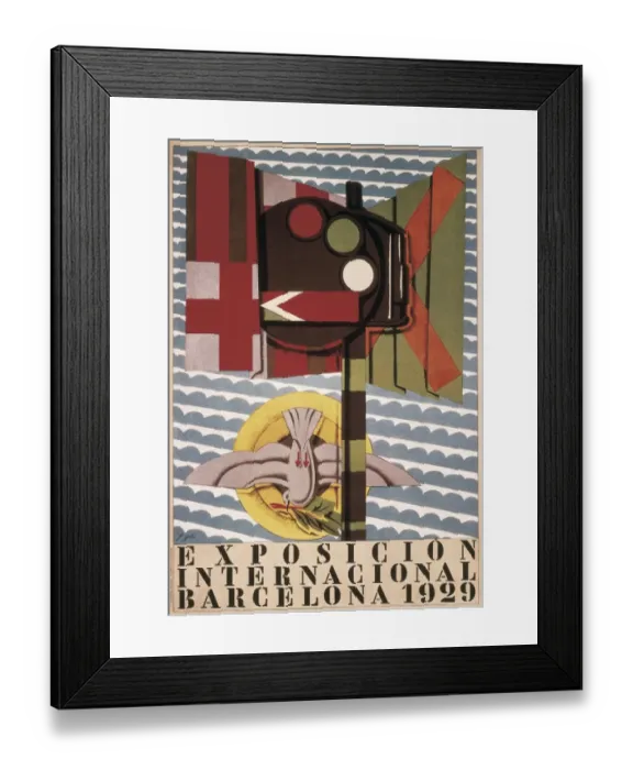 Framed Print : Poster of International Exposition of Barcelona Framed Print : Poster of International Exposition of Barcelona