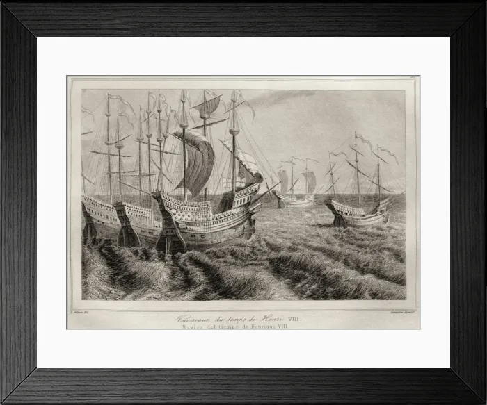 Framed Print : England (16th c. ). Kingdom of Henry VIII. Ships Framed Print : England (16th c. ). Kingdom of Henry VIII. Ships