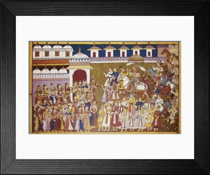Framed Print : Dasaratha comes back after Putreshthis sacrifice Framed Print : Dasaratha comes back after Putreshthis sacrifice