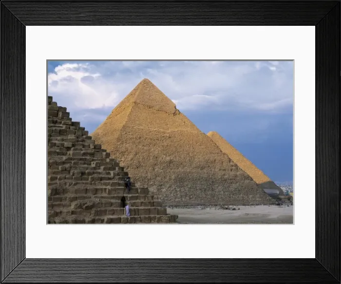 Framed Print : EGYPT. GIZA. Giza. Pyramids of Menkaure, Khafre Framed Print : EGYPT. GIZA. Giza. Pyramids of Menkaure, Khafre